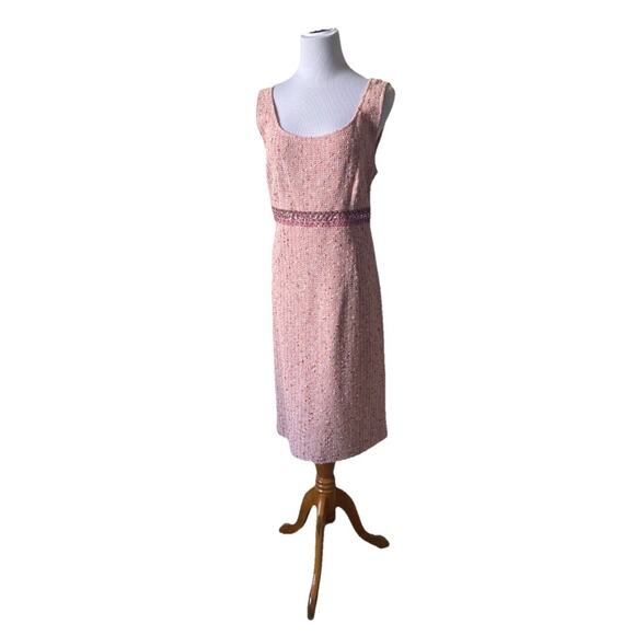 St. John Couture Embellished Knit Pink Blush Multi Jacket & Dress Suit- Size 12 - Picture 4 of 16